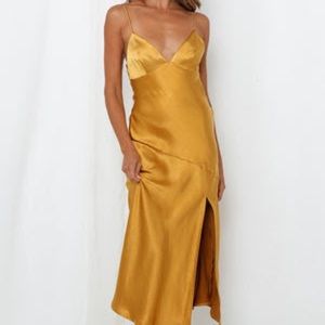 Hello Molly Asking For a Friend Dress Mustard